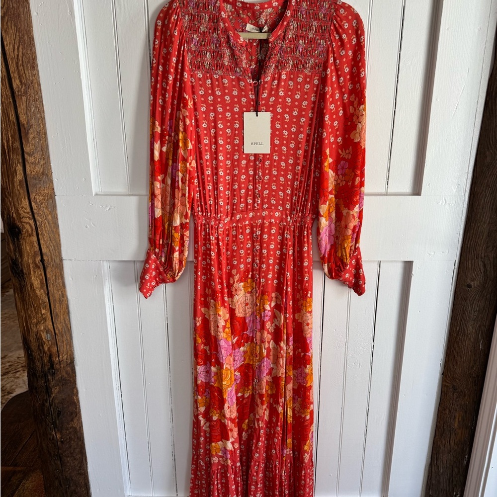 NWT Spell Yellow Rose Gown in Desert Rose - Picture 5 of 12